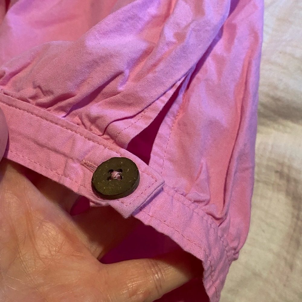 ANTHROPOLOGIE womens pink drawstring pants crop cotton 1x - Picture 2 of 6